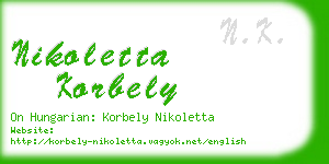 nikoletta korbely business card